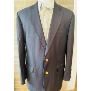 Men's Brooks Brothers Country Club Loro Piana Black Gold Button Blazer 44